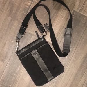 Coach! Black Signature Fabric Crossbody